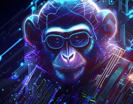 ai pet concept with negative dark mode background