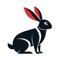 Minimalist rabbit vector illustration 