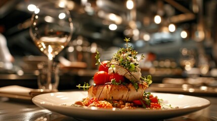 Exquisite Gourmet Creations Served in Elegant Fine Dining Setting