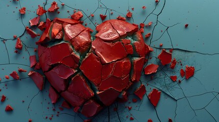 9. Envision a poignant image of a heart fragmented into pieces, each crack and break symbolizing the emotional toll of infidelity on relationships and individuals, accompanied by descriptive text