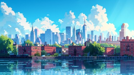 beutiful landscape city vector illustration