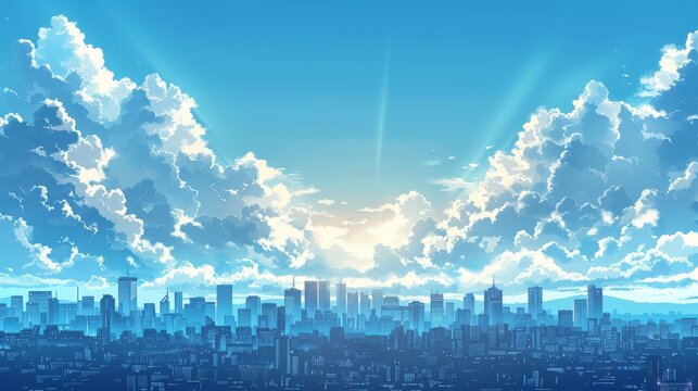 beutiful landscape city vector illustration