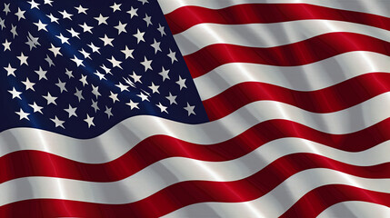 Fototapeta premium The American flag proudly waves in the air, symbolizing patriotism and unity among its citizens.