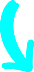 Handmade doodle arrow blue