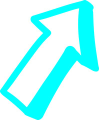 Handmade doodle arrow blue