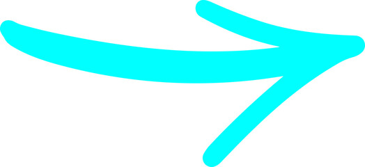 Handmade doodle arrow blue