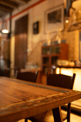table in interior of restaurant