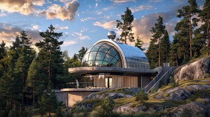 Obraz premium Exquisite Home Observatory: Luxury Setup with Top-of-the-Line Telescope for Stargazing Enthusiasts