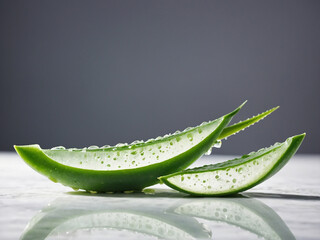 Aloe Vera slice isolated on white background.