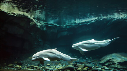 Beluga Whales, the beauty of white in the water