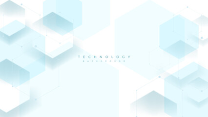 white hexagonal technology background with dots. suitable for banner, poster, wallpaper,presentation, website, cover.