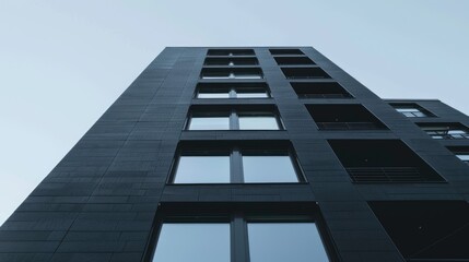 modern minimal skyscraper architecture design with monochromatic color