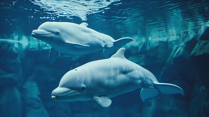 Beluga Whales, the beauty of white in the water