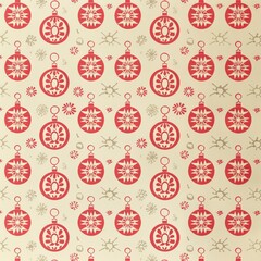 Beautiful Xmas pattern with ornaments. Christmas wrapping paper concept