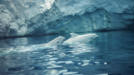 Beluga Whales, the beauty of white in the water