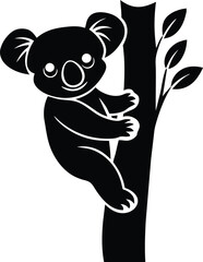 A koala clinging to a tree vector illustration 