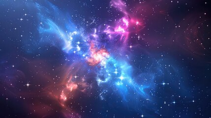 Cosmic abstract shine glow background with sparkling stars and a deep space theme, providing a mystical and infinite sense