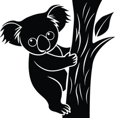 A koala clinging to a tree vector illustration 