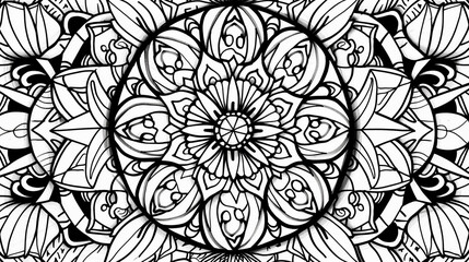 Fototapeta premium Adult colouring book page
