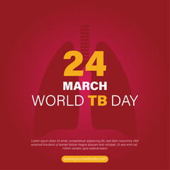 Vector design for world tuberculosis day (TB day) in 24 march square poster template design.