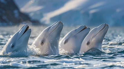 Beluga Whales, the beauty of white in the water