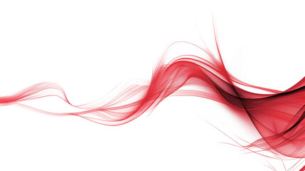 Red swirling lines wave isolated on white background