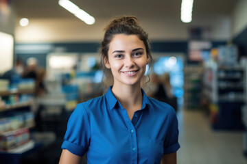 Fototapeta premium super market clerk concept