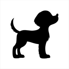 Dog puppy silhouette isolated on white background. Dog puppy icon vector illustration design.