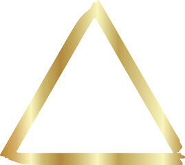 Gold triangle drawn with a brush. Elements for design