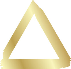 Gold triangle drawn with a brush. Elements for design