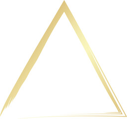 Gold triangle drawn with a brush. Elements for design