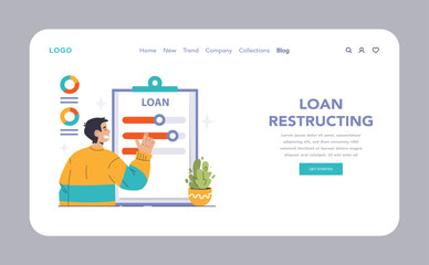 Loan Restructuring concept. Flat vector illustration