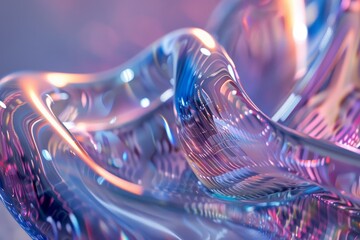 Futuristic 3D Holographic Illustration of Fluid Dynamics