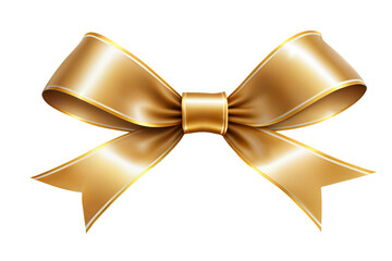 golden ribbon bows on a transparent background