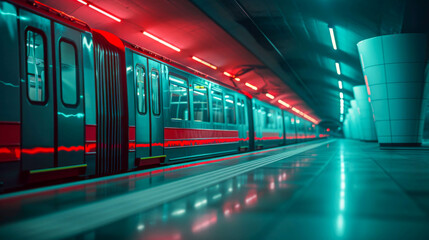 the train travels in an empty subway