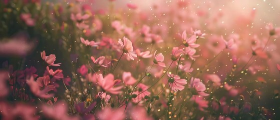 Meadow in the Wind Flowers swaying gently in the wind, capturing movement