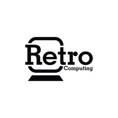 Retro Computing Text creative logo design template, suitable for your company