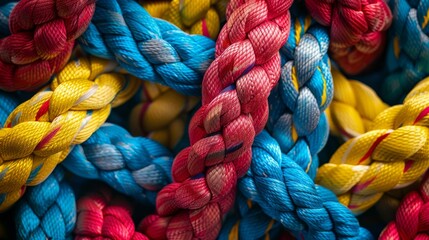 The colorful braided ropes