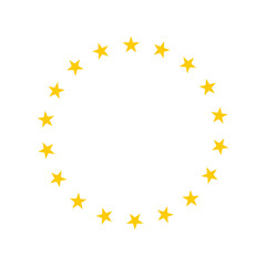 The wreath of stars of EU isolated on transparent background. Made in EU symbol png. Vector illustration design. EPS10