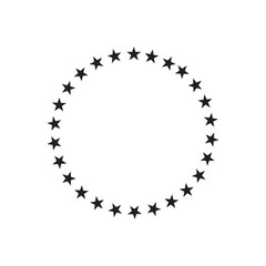 star in circle isolated on white background vector illustration. stars in round circular emblem. Stars in circle icon vector.