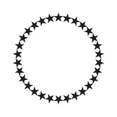 star in circle isolated on white background vector illustration. stars in round circular emblem. Stars in circle icon vector.