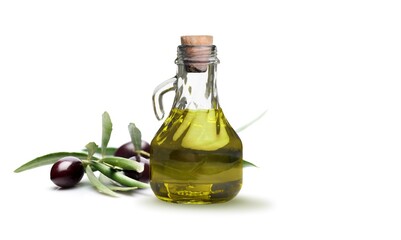 Tasty fresh healthy olive oil