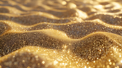 Obraz premium Close-up of 3D texture of glittering sand, highly detailed with individual grains