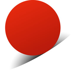 Circle red paper and shadow. Decoration design
