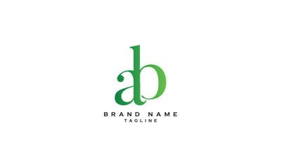 AB, BA, Abstract initial monogram letter alphabet logo design