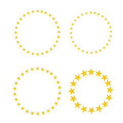 Stars surrounded by yellow circles vector , isolated on white background ,Vector illustration EPS 10