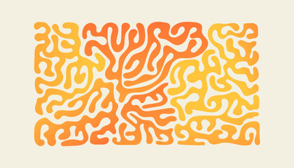 Abstract gradient natural shapes, fill space bauhaus pattern, modern hand drawn design, corals stylise banner