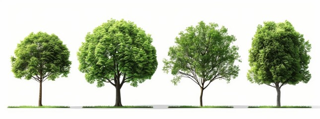 Fototapeta premium Shapes cutout 3d render of jungle rain forest trees