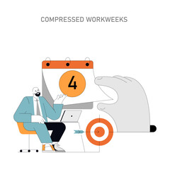 Compressed Workweeks concept Vector illustration