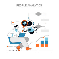 People Analytics concept HR Vector illustration